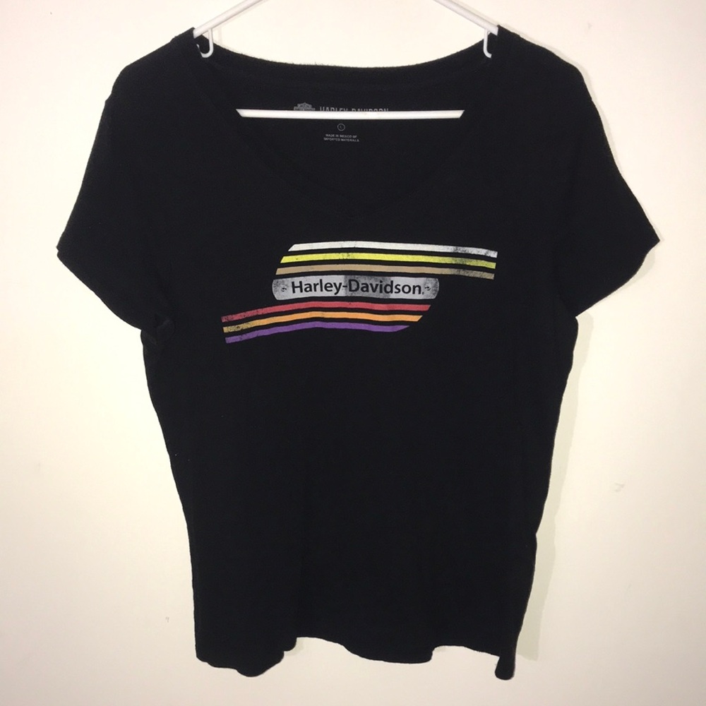 Harley-Davidson Women's Black V-Neck Graphic Tee